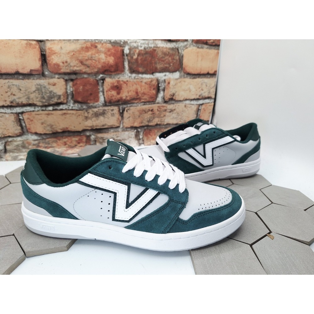 Vans Lowland Mens Sz 11.5 Green Suede Gray White Leather Sneakers Rare